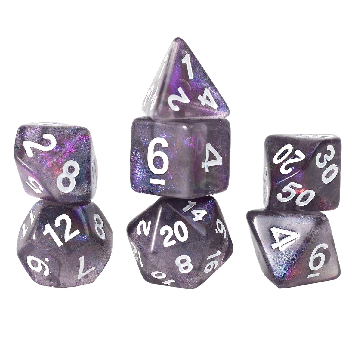 Sirius Dice - Treasure Series - Amethyst Dice Set 7