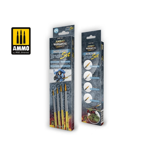 Ammo by MIG -  Brushes - Wargaming Universe - Shaders and Washes Brush Set
