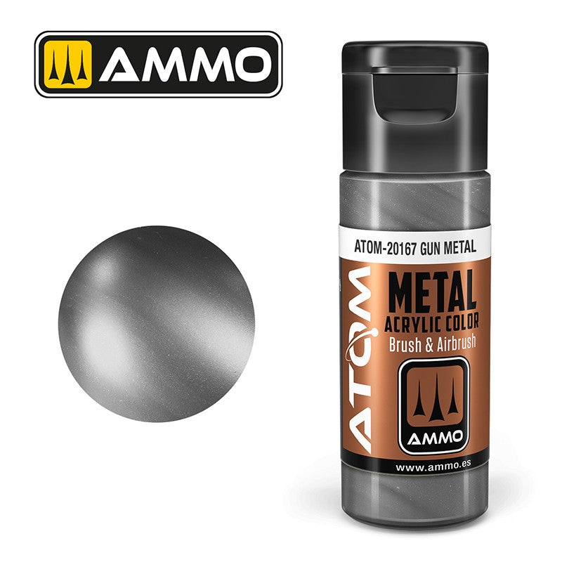 Ammo by MIG - Atom Color - Metallic - Gun Metal 20ml