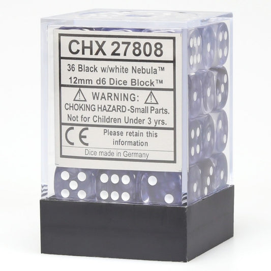 CHX 27808 Nebula 12mm d6 Black/White Block (36)