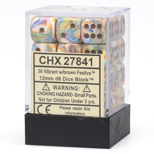 CHX 27841 Festive12mm d6  Vibrant/Brown Block (36)