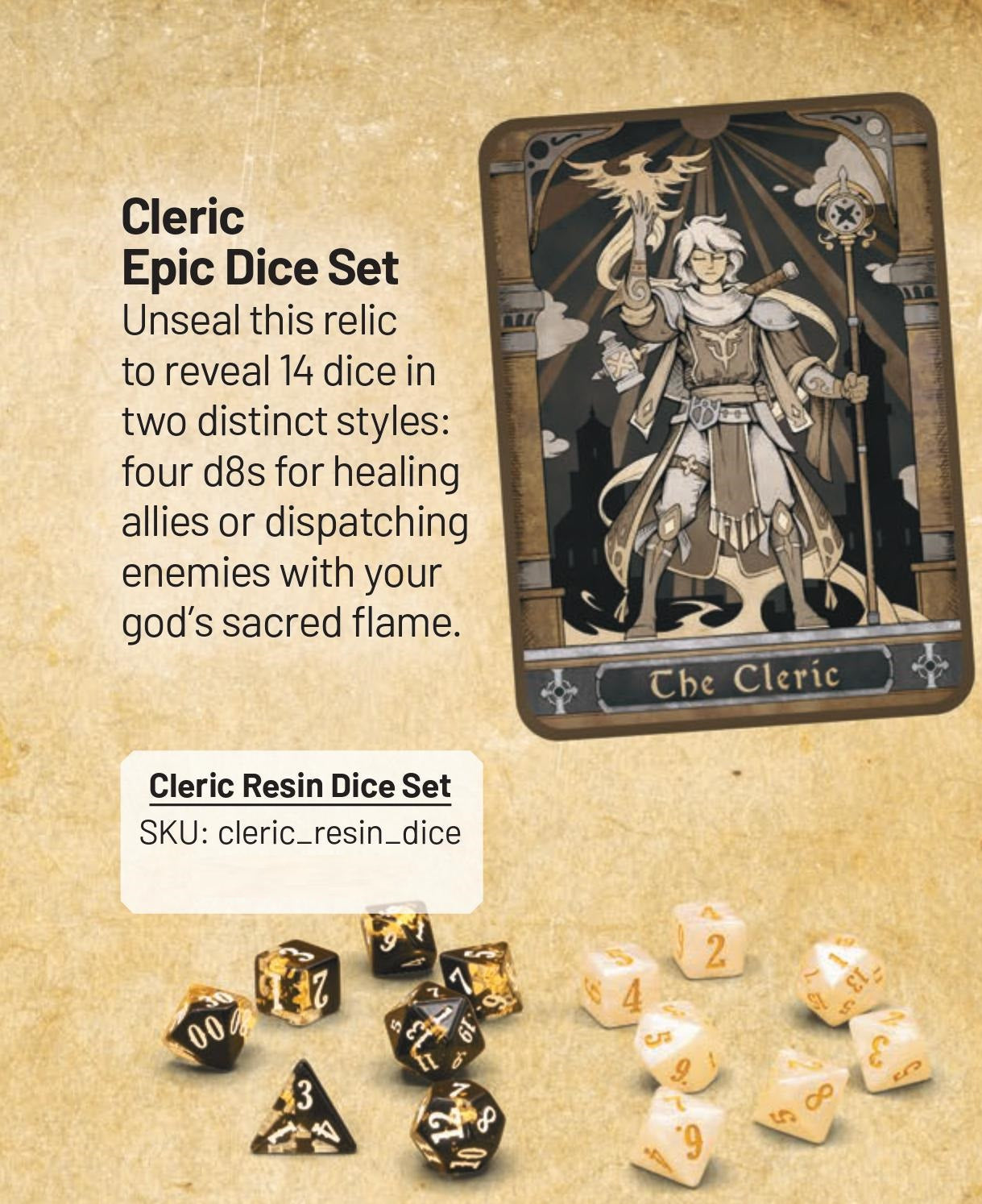 Beadle & Grimm's EPIC Dice Set & Rolling Tray - Cleric