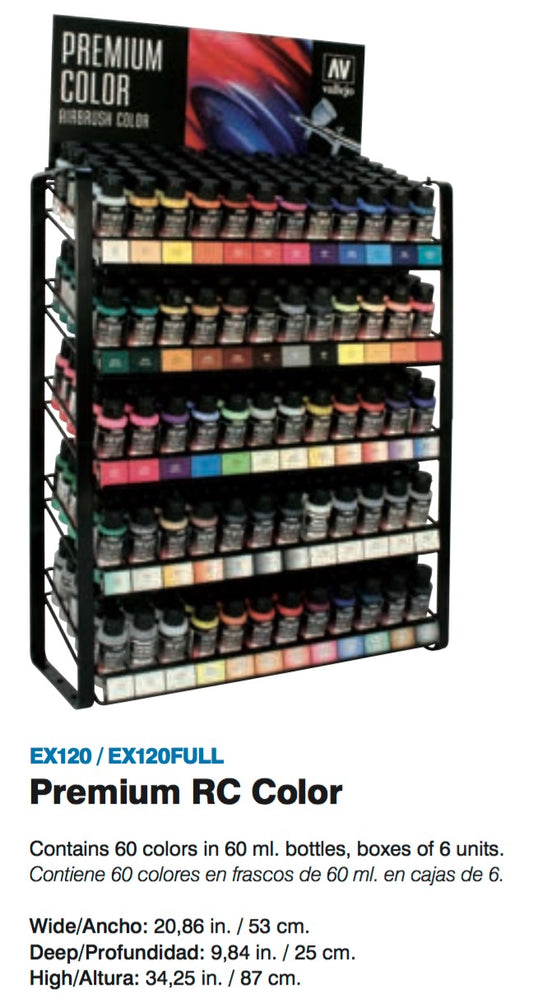 Vallejo - Premium Colour 60ml Complete Range Stand Display (Stand with Stock)