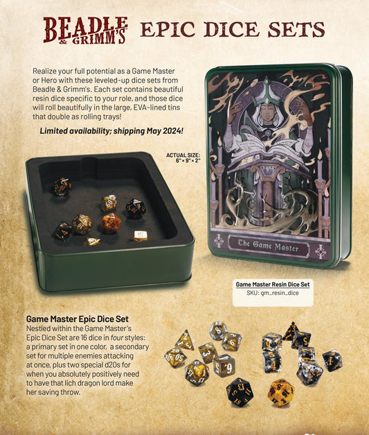 Beadle & Grimm's EPIC Dice Set & Rolling Tray - Game Master