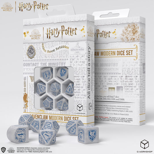 Q Workshop - Harry Potter Modern Dice Set - Ravenclaw - White Dice Set 7