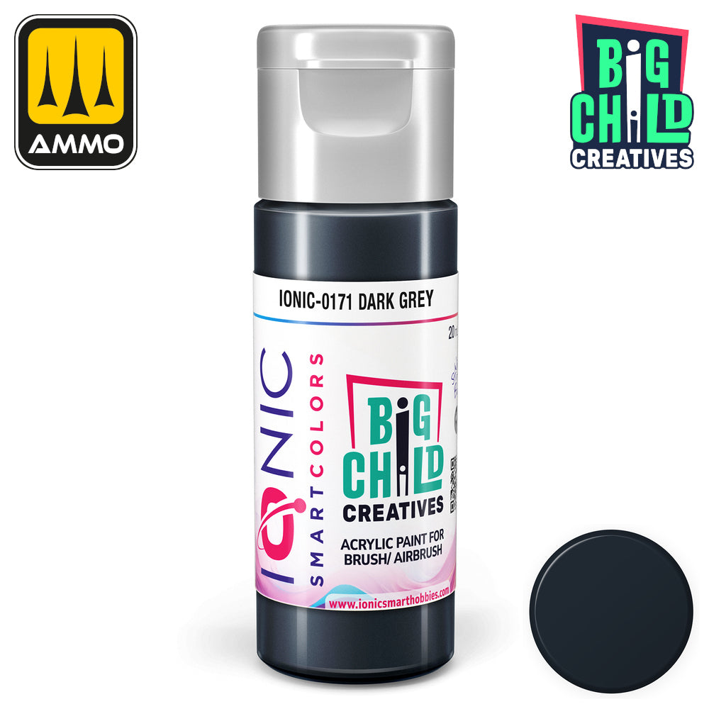 Ionic - Acrylic Paints - Dark Grey 20ml