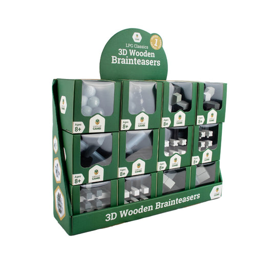 LPG Puzzles 3D Wooden Brainteaser Display: Series 1