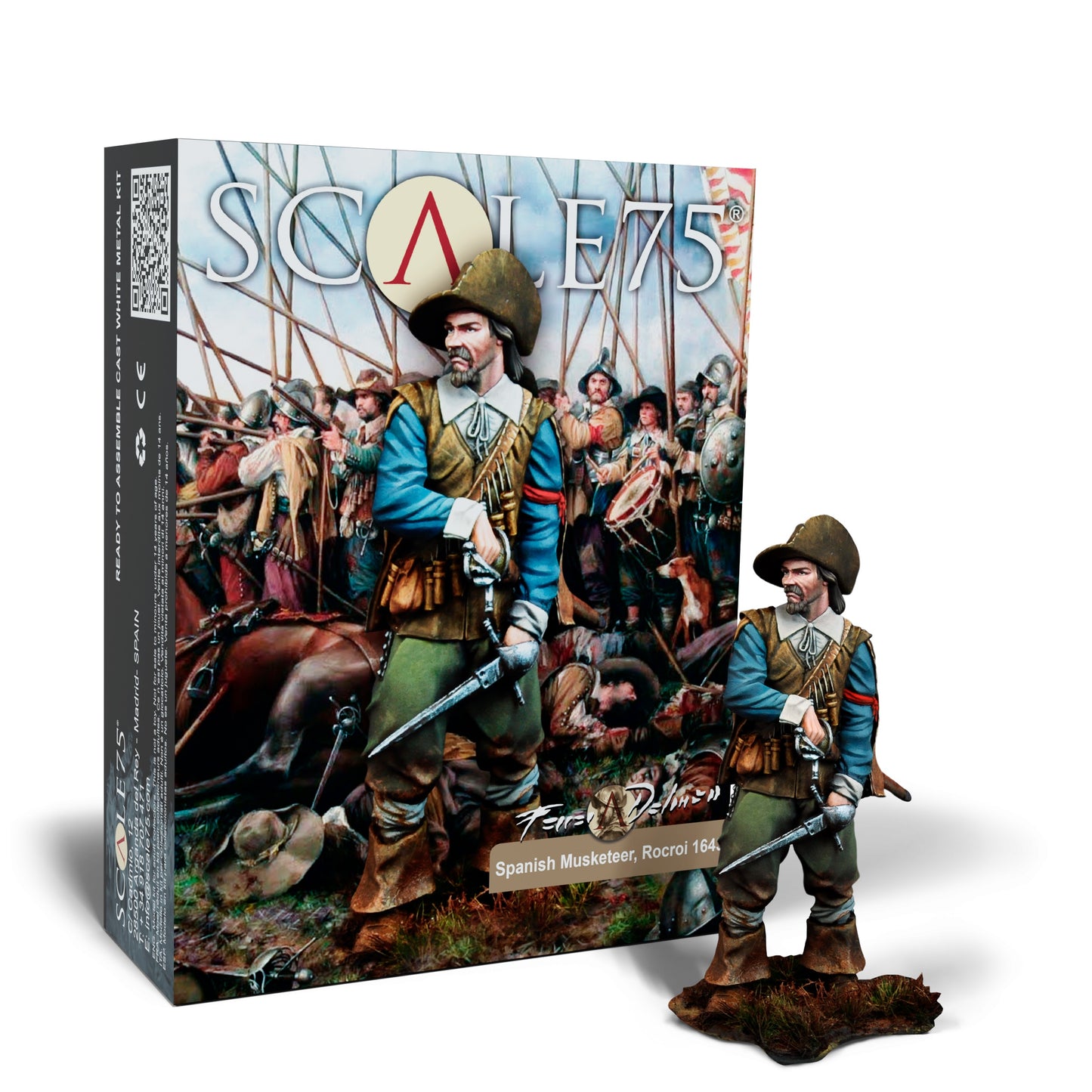 Scale 75 - Figures - Ferrer Dalmau  -Spanish Musketeer; Rocroi 1643 75mm