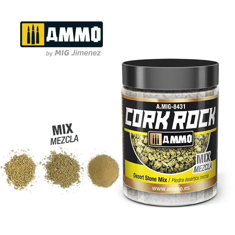 Ammo by MIG -  Dioramas - Terraform Cork Rock - Desert Stone Mix 100ml