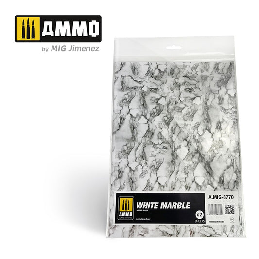 Ammo by MIG -  Dioramas - Marble - White Marble - Sheets of Marble 2pc